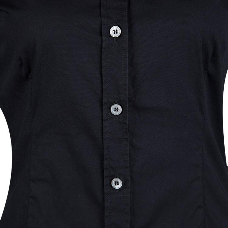 مملوكة مسبقًا Burberry London Black Cotton Long Sleeve Button Front Shirt XS