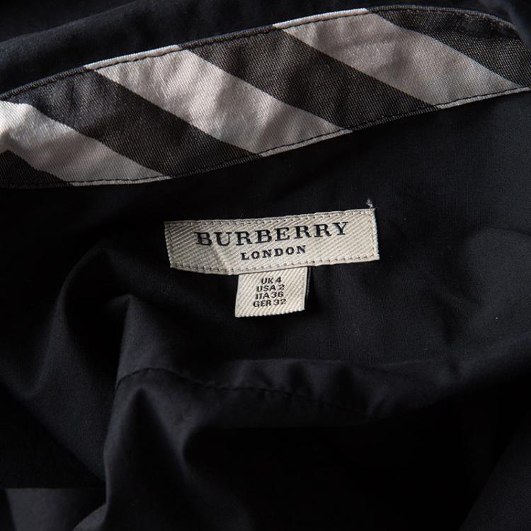 مملوكة مسبقًا Burberry London Black Cotton Long Sleeve Button Front Shirt XS