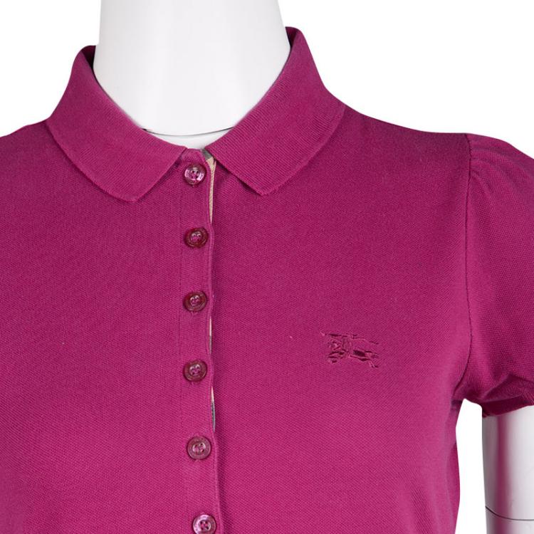 مملوكة مسبقًا Burberry Brit Pink Cotton Short Sleeve Polo T-Shirt M