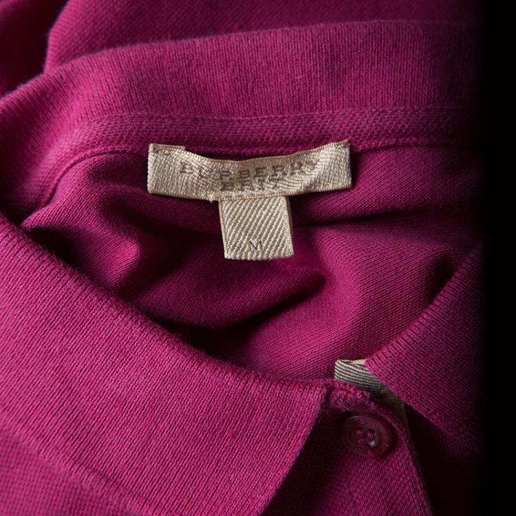 مملوكة مسبقًا Burberry Brit Pink Cotton Short Sleeve Polo T-Shirt M