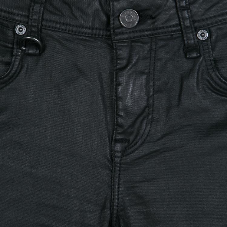 Pre Owned Burberry Brit Black Coated Westbourne Skinny Ankle Jeans M