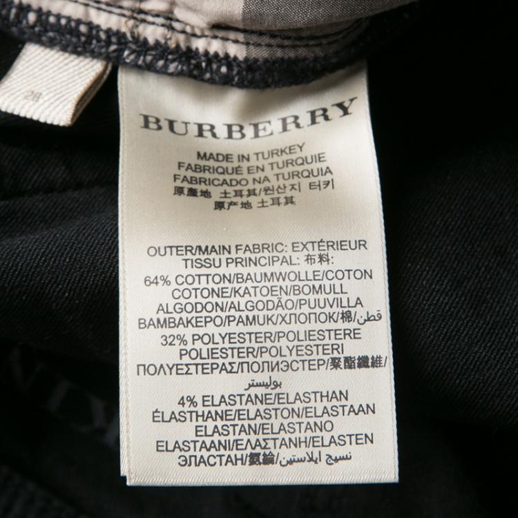 Pre Owned Burberry Brit Black Coated Westbourne Skinny Ankle Jeans M