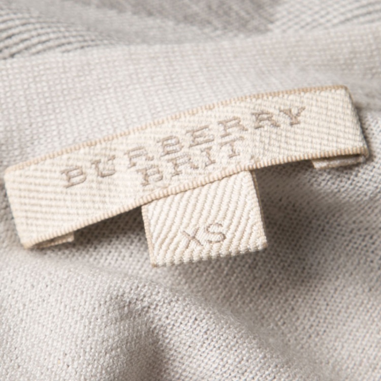 Pre Owned Burberry Brit Beige Nova Check Wool Cashmere Tank Top XS