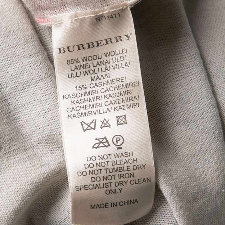 Pre Owned Burberry Brit Beige Nova Check Wool Cashmere Tank Top XS