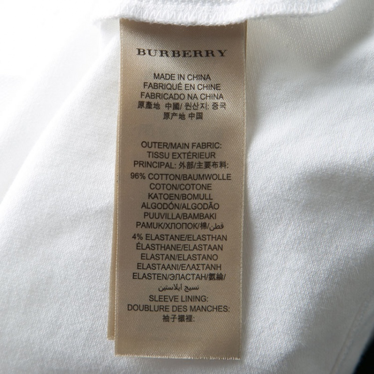 Pre Owned Burberry Brit White Honeycomb Knit Reversible Sleeve Detail Polo T-Shirt M