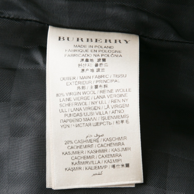Pre Owned Burberry  London Black Wool and Cashmere Fur Collar Detail Double Breasted OverCoat S