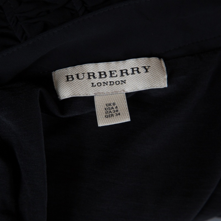 مملوكة مسبقًا Burberry London Black Ruched Midi Skirt S