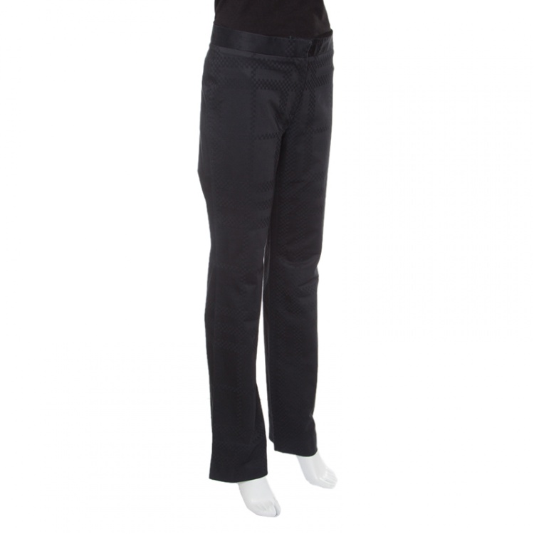 Pre Owned Burberry London Black Cotton Pixelated Trousers M