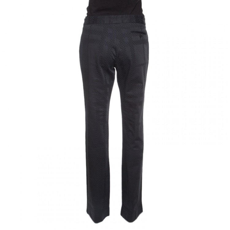 Pre Owned Burberry London Black Cotton Pixelated Trousers M