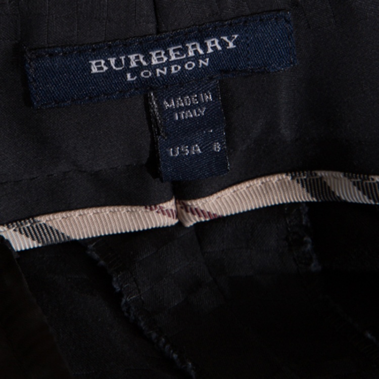 Pre Owned Burberry London Black Cotton Pixelated Trousers M