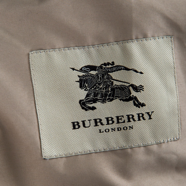 Pre Owned Burberry London Beige Diamond Quilted Belted Long Trench Coat L