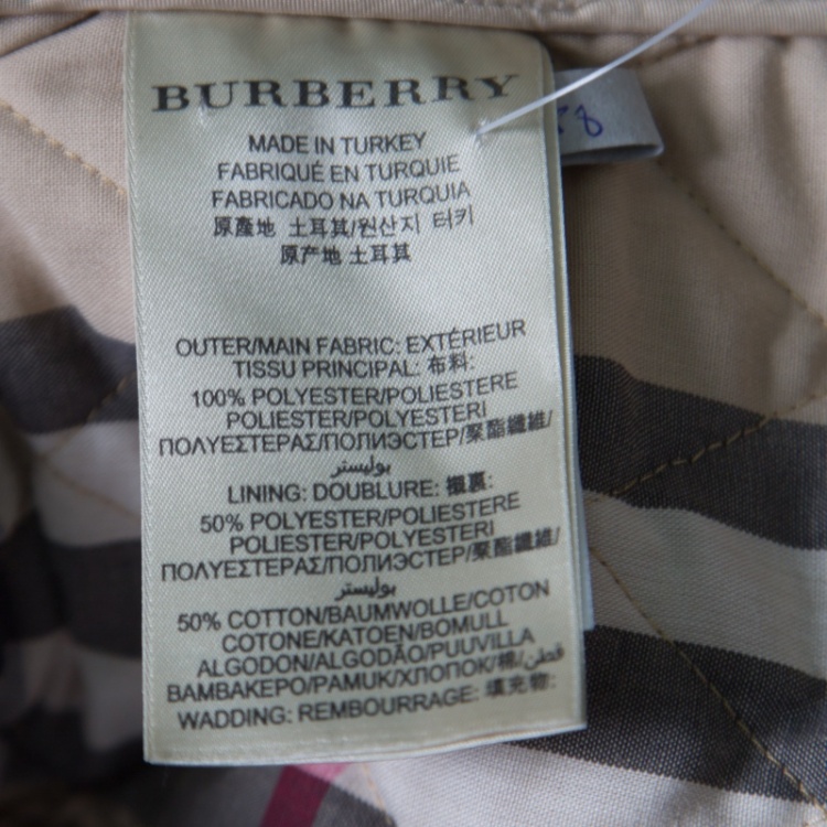 Pre Owned Burberry Brit Beige Diamond Quilted Belted Jacket XS