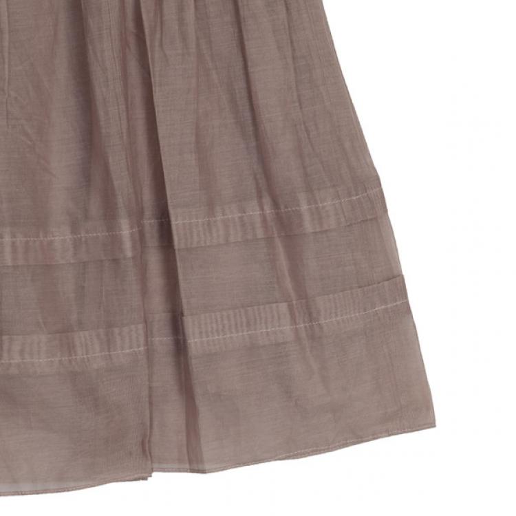 Pre Owned Burberry Cotton Silk Skirt S
