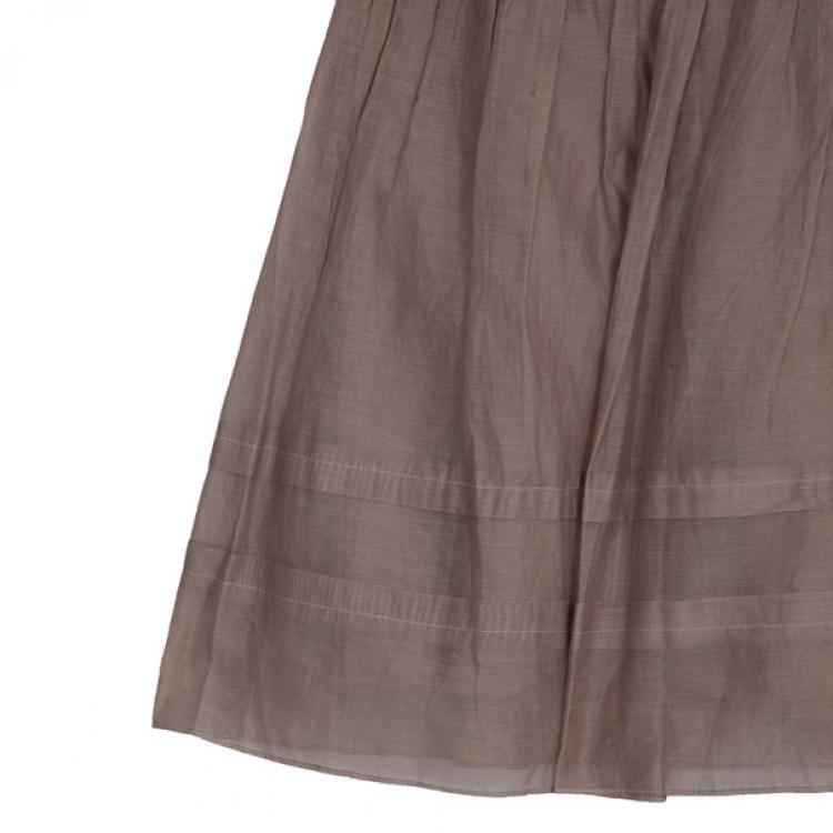 Pre Owned Burberry Cotton Silk Skirt S