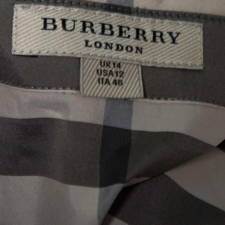 مملوكة مسبقًا Burberry London Checked Long Sleeve Button Front Shirt L