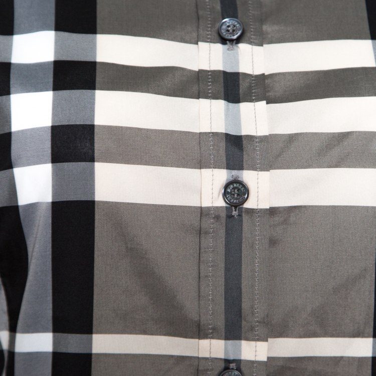مملوكة مسبقًا Burberry London Checked Long Sleeve Button Front Shirt L