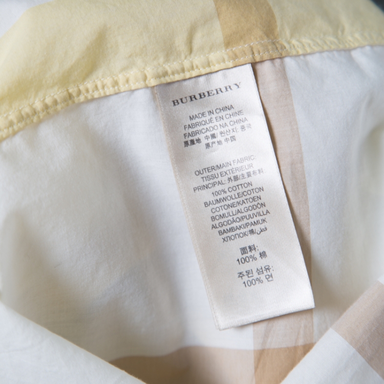Pre Owned Burberry Brit Multicolor Checked Cotton Neck Tie Detail Sleeveless Blouse L
