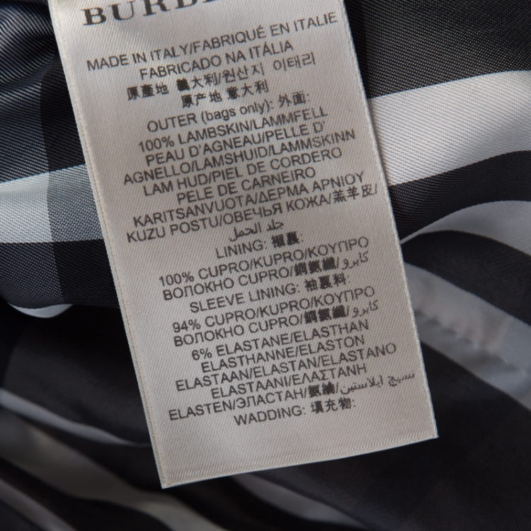 Pre Owned Burberry London Metallic Lamb Leather Belted Trench Coat M