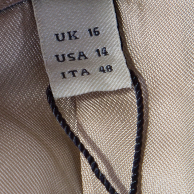 Pre Owned Burberry London Beige Checked Wool Double Breasted Belted Blackheath Coat L