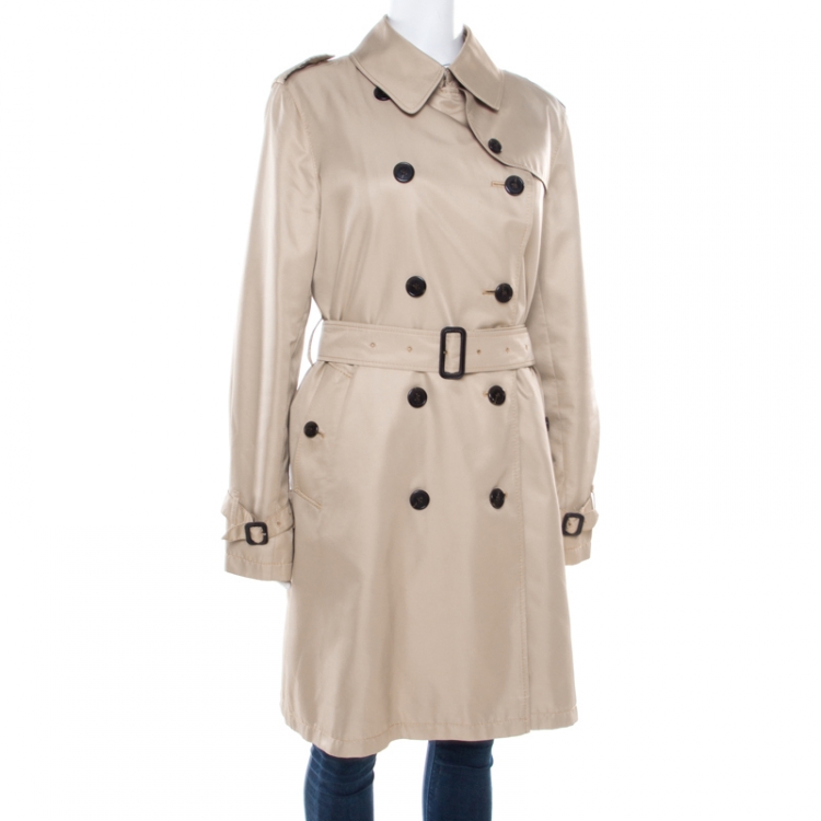 Burberry Beige Wool Camel Hair Lined Belted Double Breasted Trench Coat M  Burberry | TLC