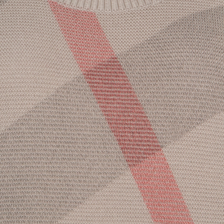 Pre Owned Burberry Brit Beige Cashmere Wool Exploded Check Printed Scoop Neck Pullover M