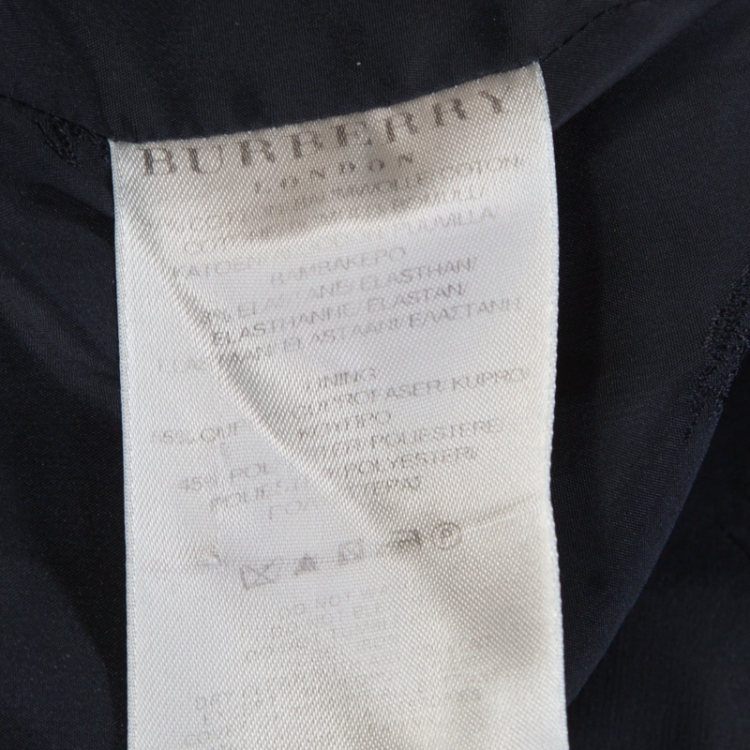 Pre Owned Burberry Black Cotton Stand Collar Slim Fit Jacket S