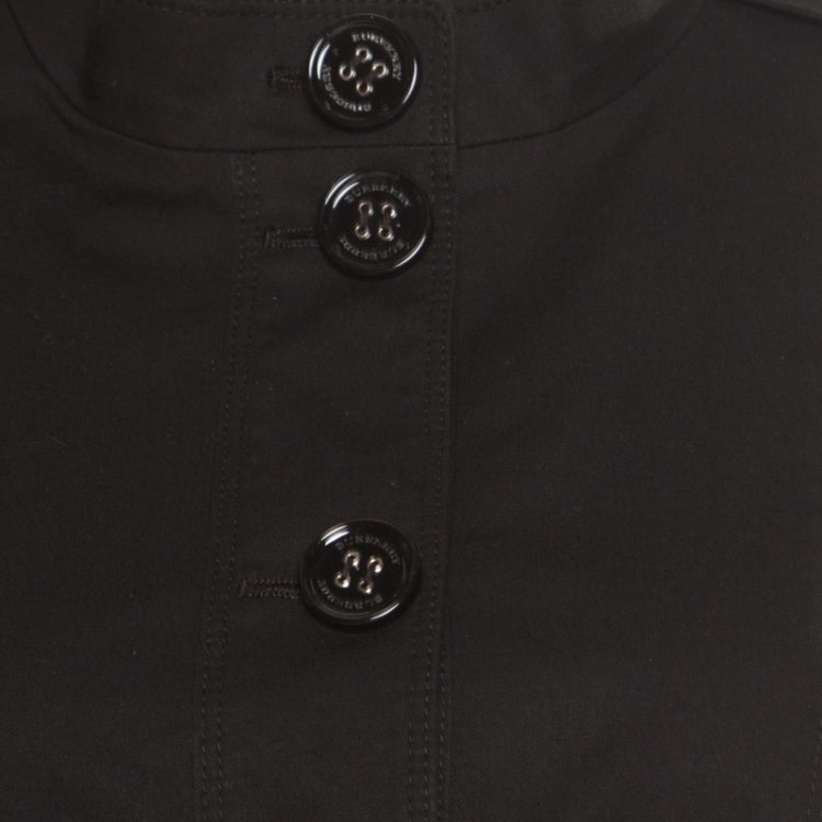 Pre Owned Burberry Black Cotton Stand Collar Slim Fit Jacket S