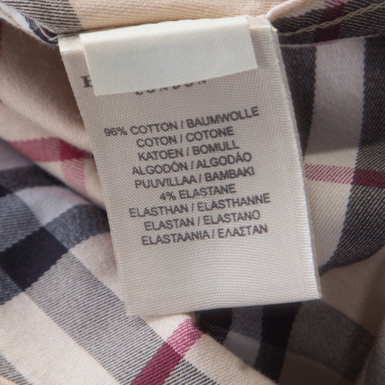 Pre Owned Burberry Beige Novacheck Cotton Long Sleeve Button Front Shirt M