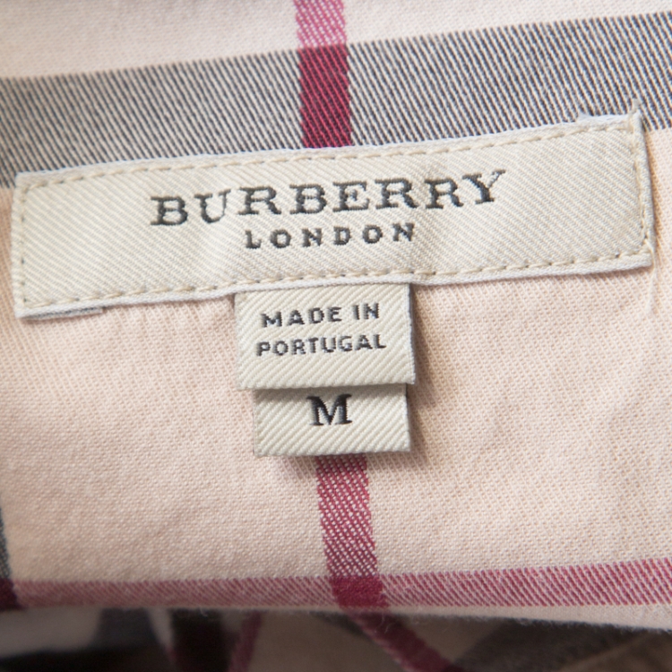 Pre Owned Burberry Beige Novacheck Cotton Long Sleeve Button Front Shirt M