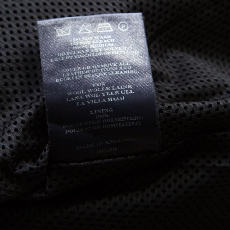 Pre Owned Burberry London Black Wool Double Breasted Overcoat M