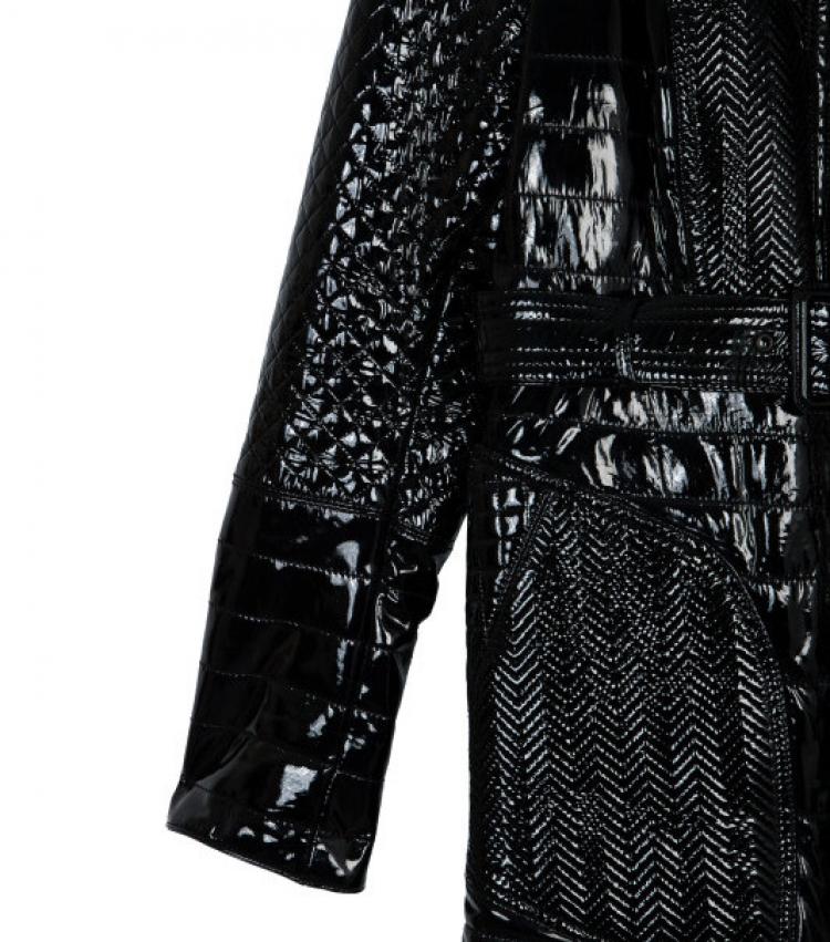 Pre Owned Burberry Prorsum Patent Leather Coat XL