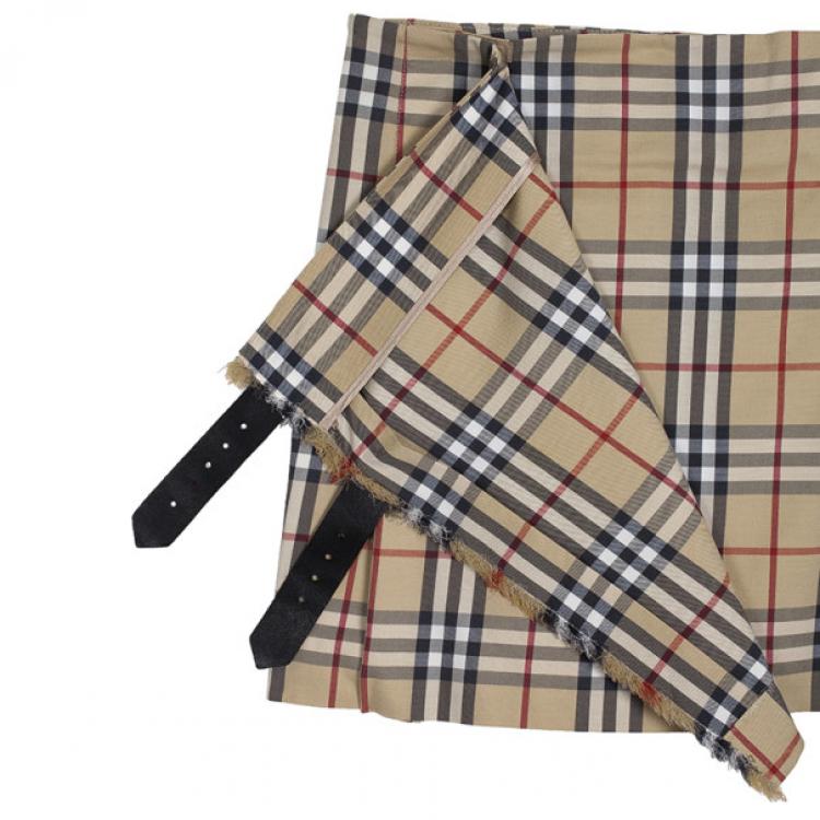 Pre Owned Burberry Classic Check Brit Kilt Mini Skirt XS