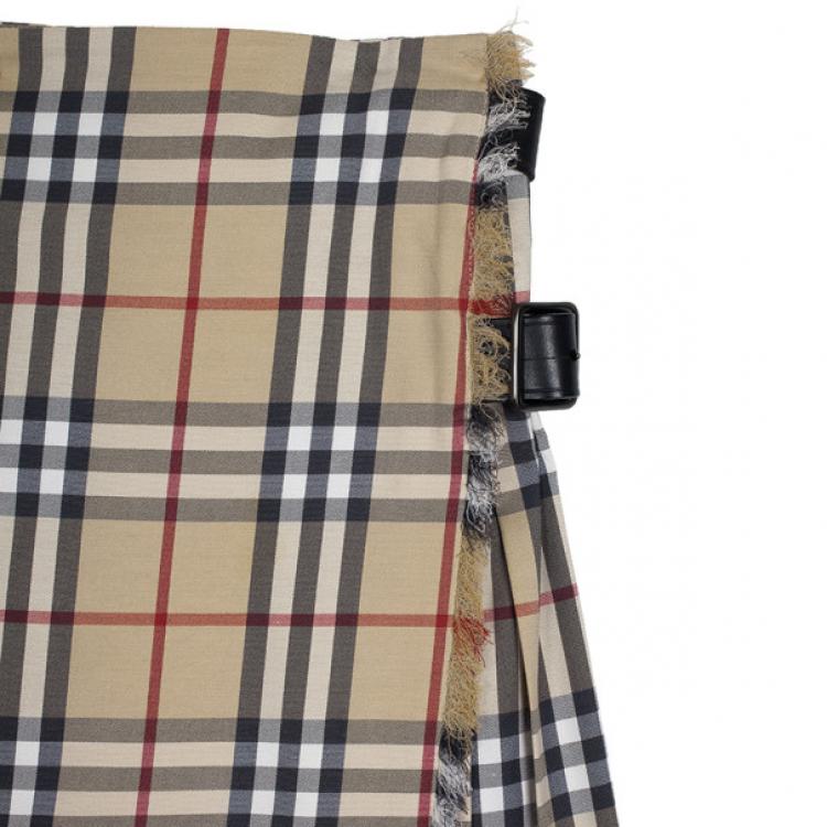 Pre Owned Burberry Classic Check Brit Kilt Mini Skirt XS