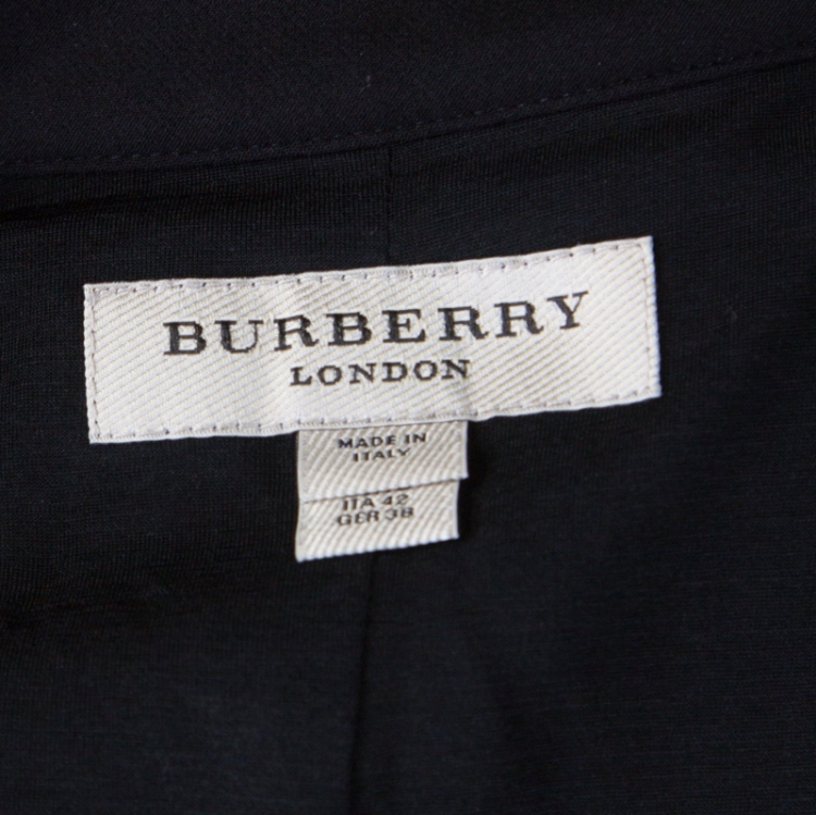 Pre Owned Burberry Black Stretch Crepe Safari Midi Dress M 