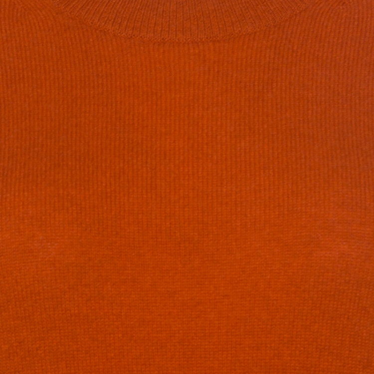 Pre Owned Burberry Brit Orange Cashmere Elbow Patch Detail Crew Neck Sweater S