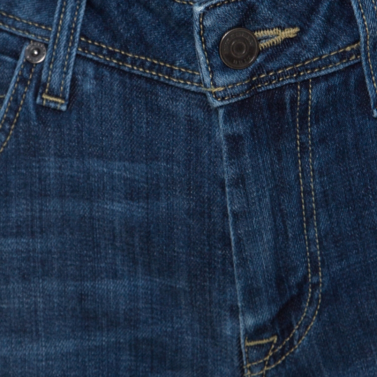 Pre Owned Burberry Brit Indigo Dark Wash Faded Effect Denim Skinny Kensington Jeans M