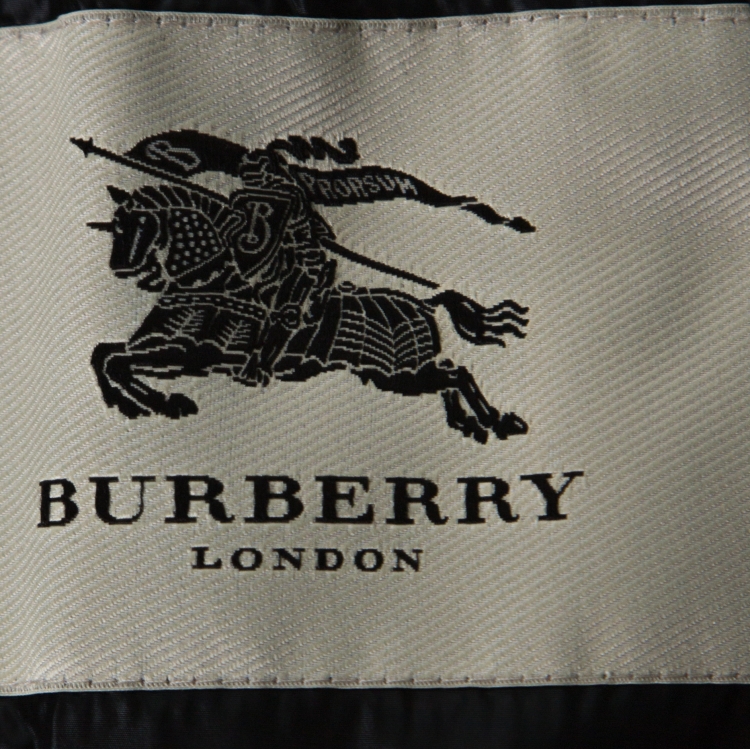 Pre Owned Burberry London Black Diamond Pattern Quilted Jacket S