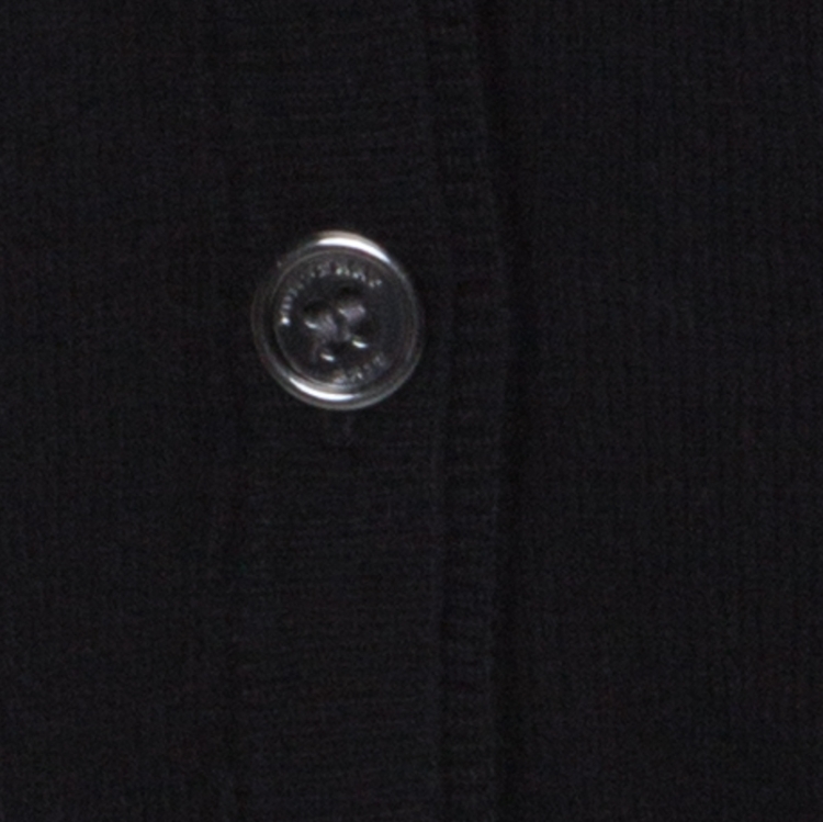 Pre Owned Burberry Brit Black Cashmere Button Front Cardigan XL 