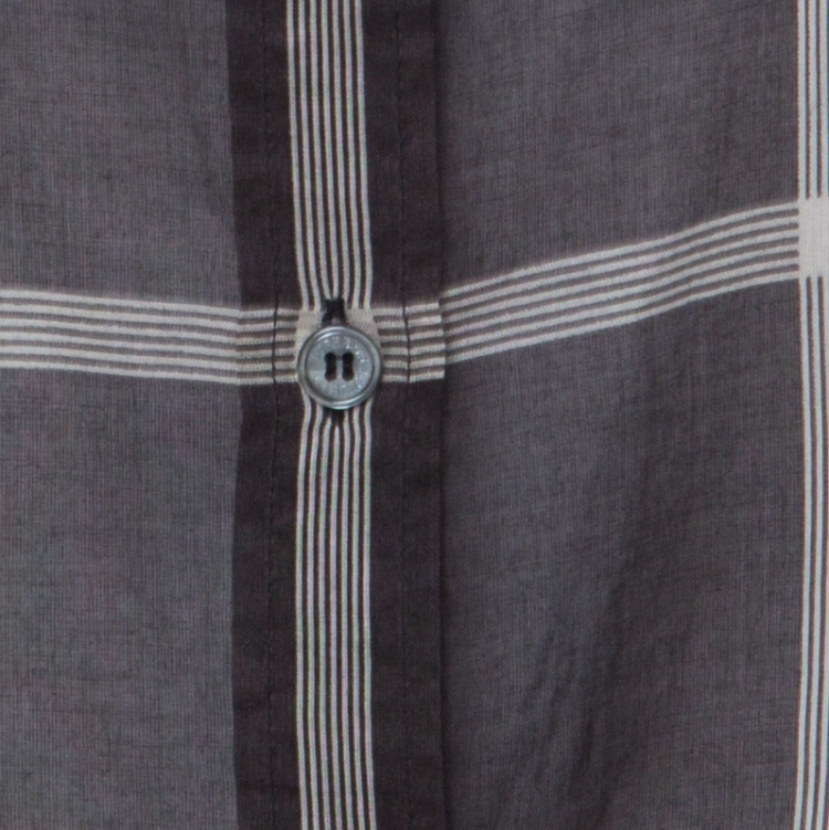 Pre Owned Burberry London Brown Multi Checked Cotton Button Front Shirt L
