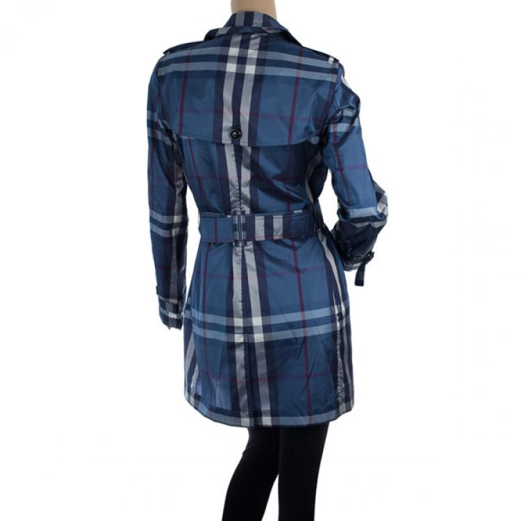 Pre Owned Burberry Printed Trench Coat XS