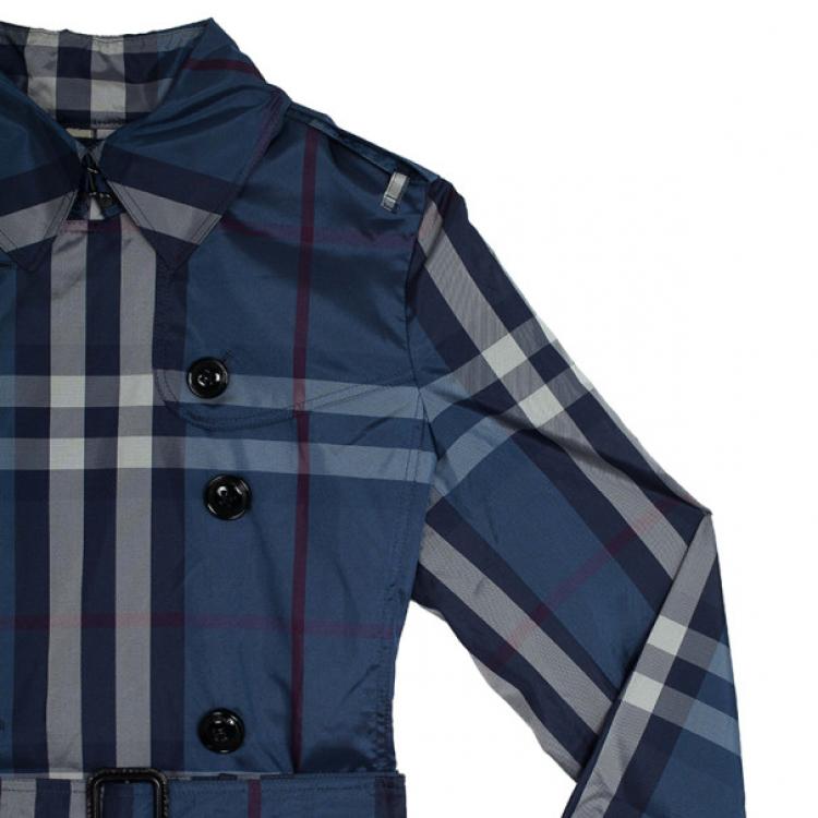 Pre Owned Burberry Printed Trench Coat XS