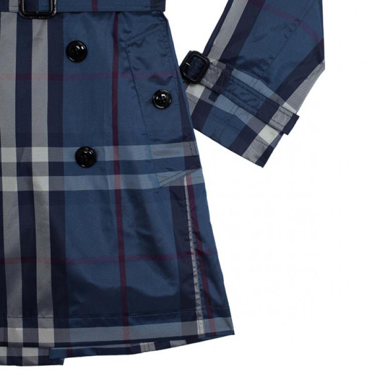 Pre Owned Burberry Printed Trench Coat XS