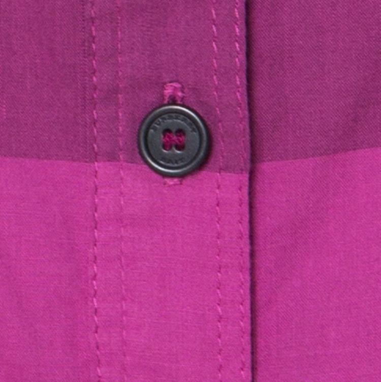 Pre Owned Burberry Fuchsia Pink Nova Check Cotton Half Placket Front Button Shirt S