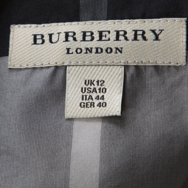 Pre Owned Burberry Grey Nova Check Silk Blend Slim Fit Button Front Shirt M
