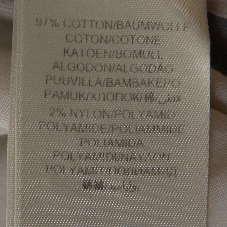 مملوكة مسبقًا Burberry Beige Nova Check Cotton Blend Button Front Shirt XS