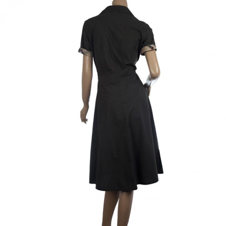 Pre Owned Burberry Brit Military Dress S