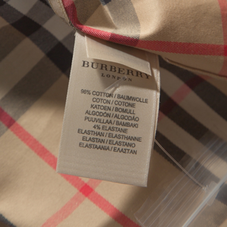 Pre Owned Burberry Beige Nova Check Cotton Long Sleeve Button Down Shirt XL
