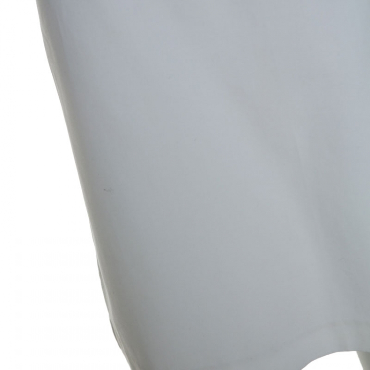 Pre Owned Burberry White Cotton Midi Skirt M