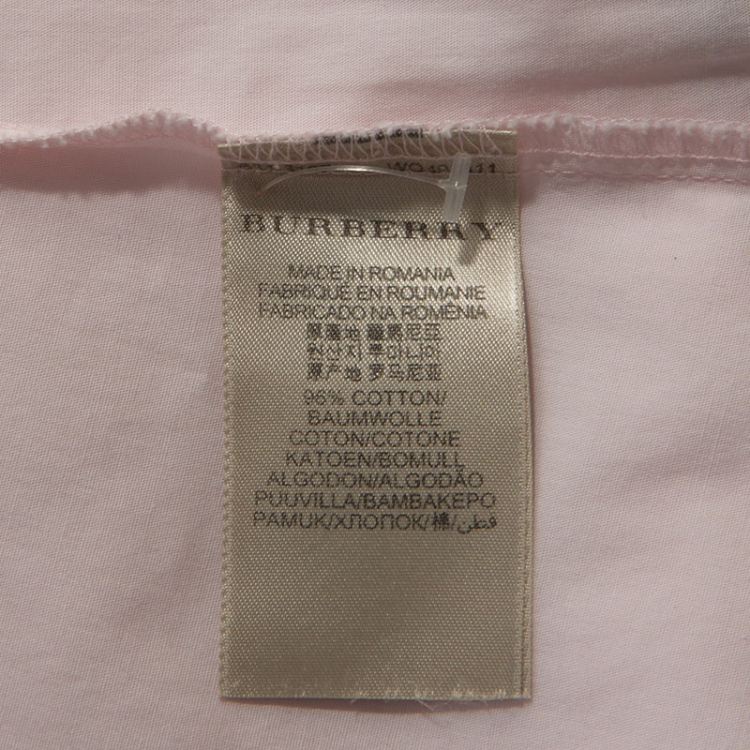 Pre Owned Burberry Pink Stretch Cotton Button Front Shirt XS