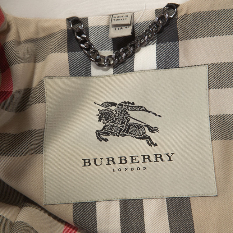 Pre Owned Burberry Beige Gabardine Trench Coat M